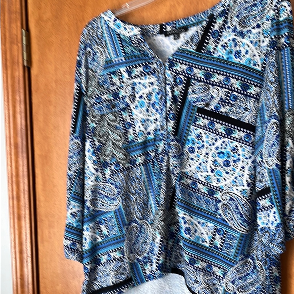 Bohemian Blue Patterned Blouse